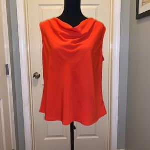 Ellen Tracy great for fall orange top, sleeveless perfect for under suit jacket